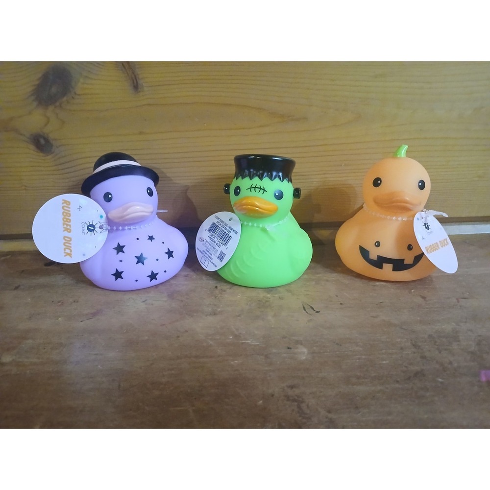 Lot of 3 Target Playground Rubber Duck Witch Frankenstein‎ Pumpkin Halloween ZD1